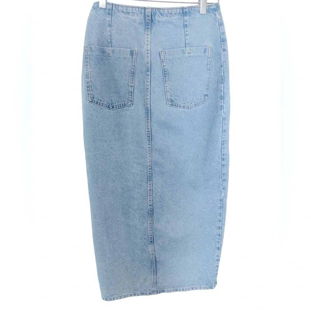 Zara Crossover Denim Midi Skirt - Picture 10 of 13